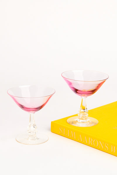 Fuchsia Decorative Stem Cocktail Glasses Set of Two – Rosemary Home