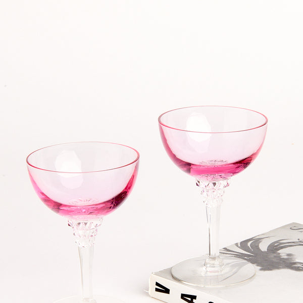 Fuchsia Decorative Stem Cocktail Glasses Set of Two – Rosemary Home