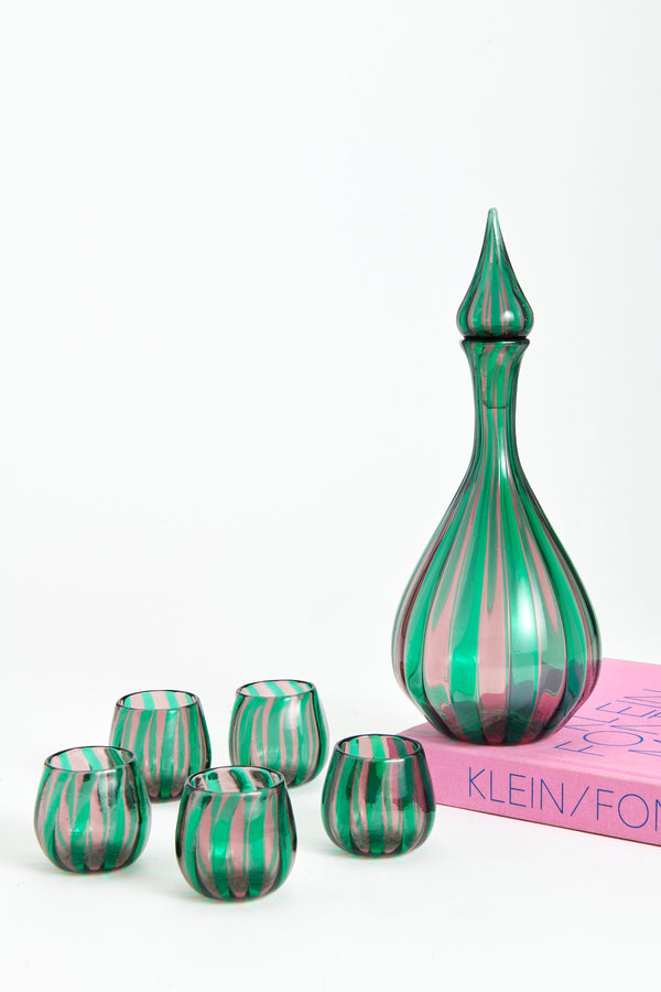 Murano Striped Decanter Set