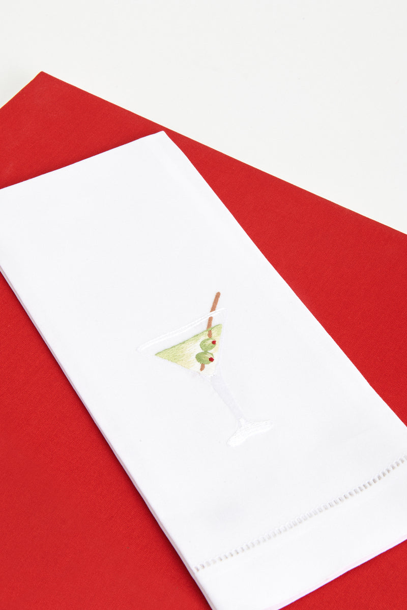 Embroidered Martini Bar Towel