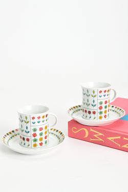 Pucci Floral Coffee Cup & Saucer Set of Two