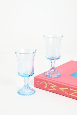 Aquamarine Pedestal Wine Glass