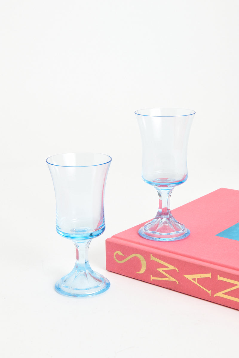 Aquamarine Pedestal Wine Glass