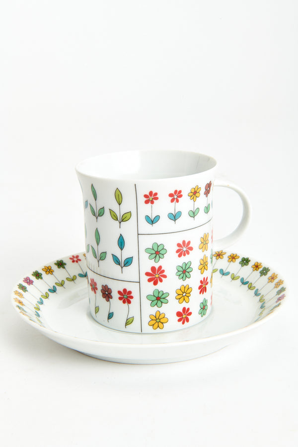 Pucci Floral Demitasse Cup & Saucer Set of Two