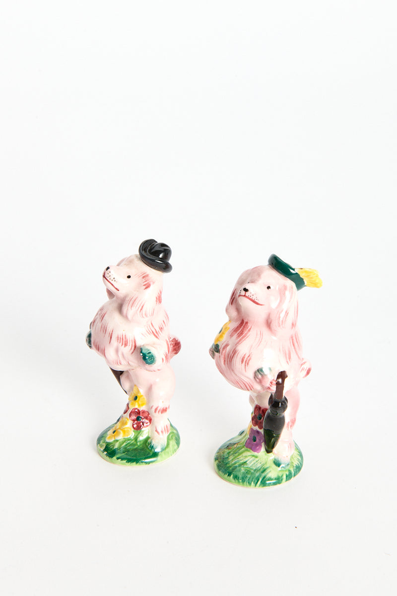 Mr & Mrs Pink Poodle Salt and Pepper Shaker Set