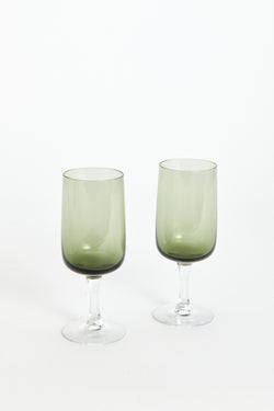 Olive Green Sheer Stem Wine Glass