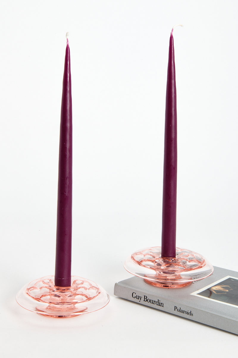 1950s Pink Candle Holders Set of Two