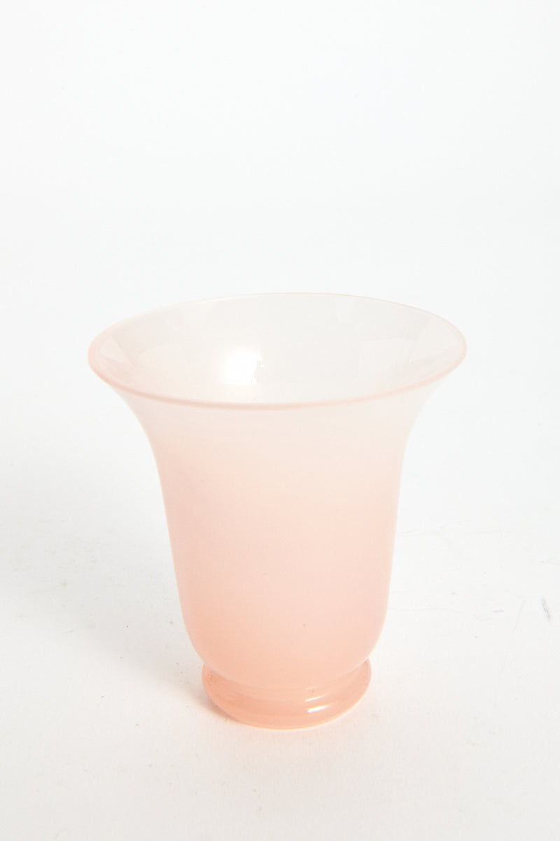 1960s Murano Opaline Pink/Yellow Glass Bud Vase