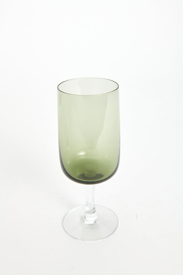 Olive Green Sheer Stem Wine Glass