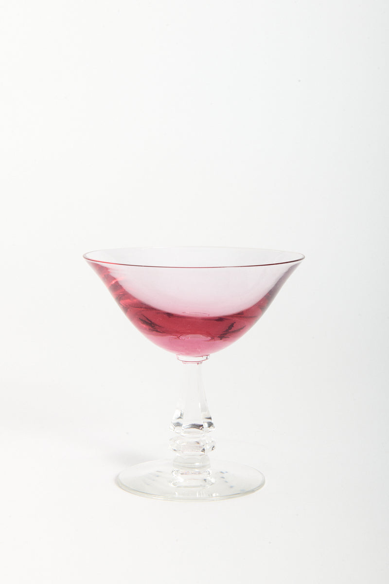 Cerise Pink Crystal Cocktail Glass