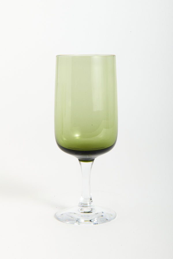 Sheer Stem Olive Green Wine Glass