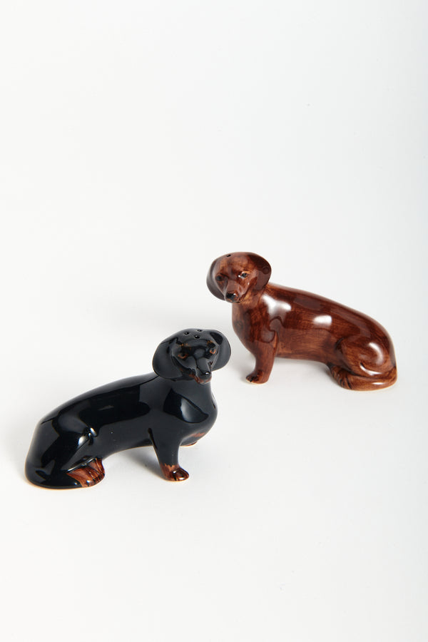 Handmade Ceramic Dachshund Salt & Pepper Shakers