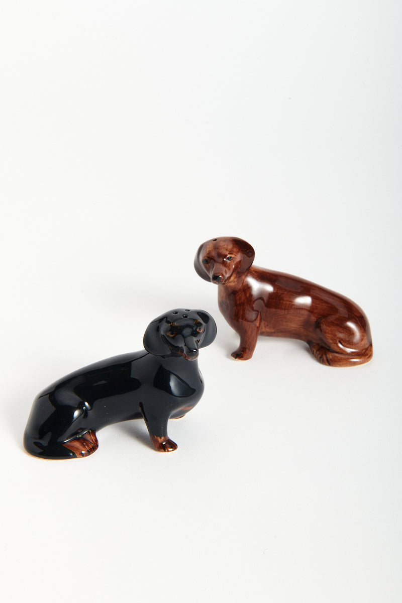 Handmade Ceramic Dachshund Salt & Pepper Shakers