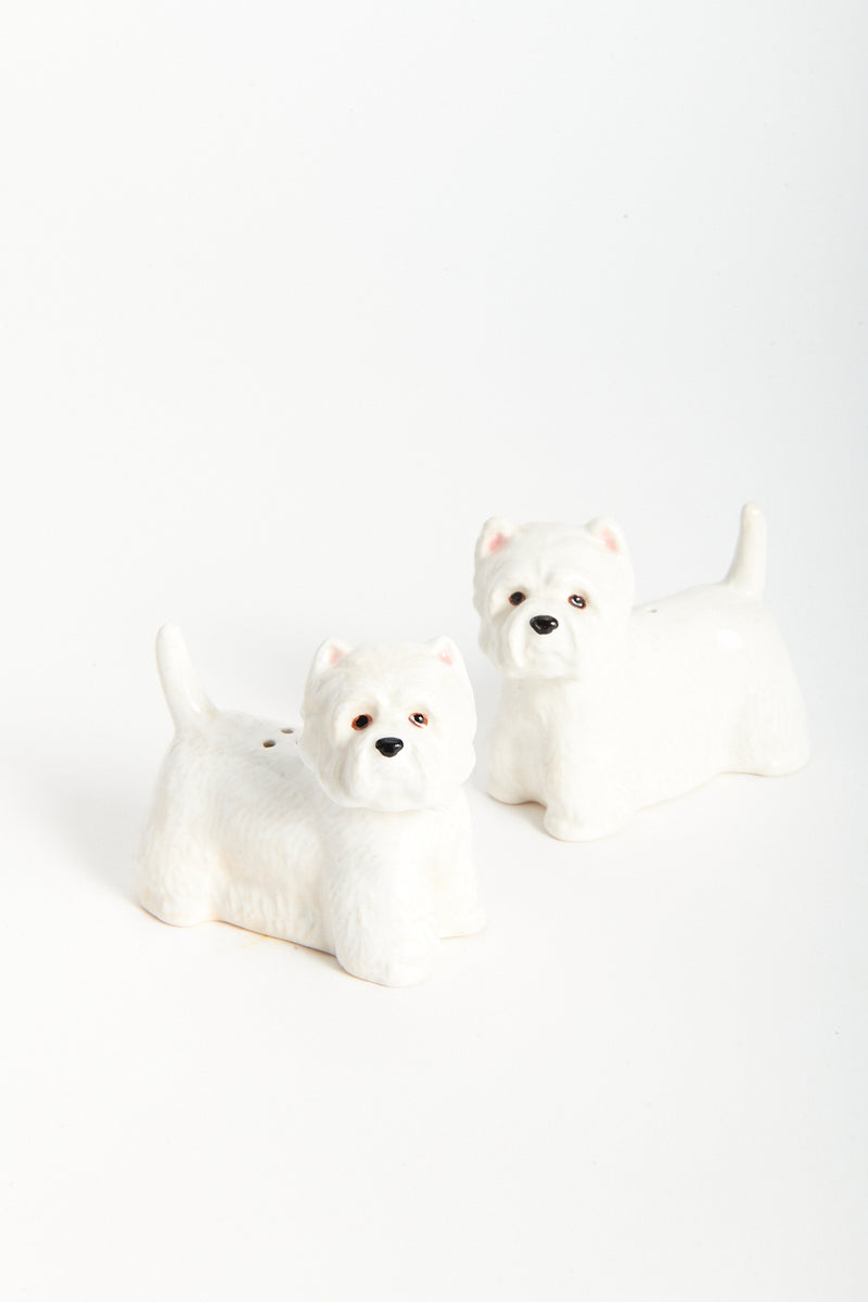 Handmade Ceramic Westie Salt & Pepper Shakers