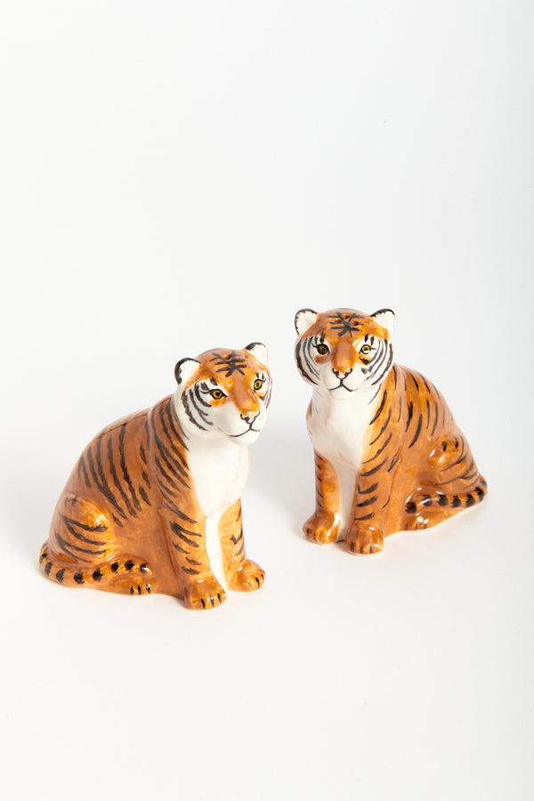 Handmade Ceramic Tiger Salt & Pepper Shakers