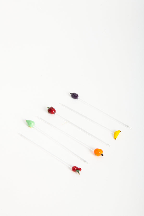 German Glass Fruit Cocktail Picks