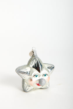 Moon Star Blown Glass Ornament