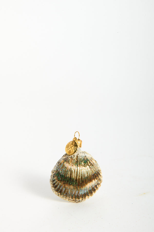 Striped Shell Blown Glass Ornament