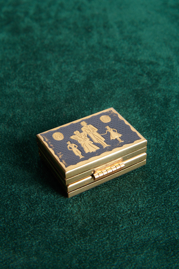 Tiny Black Compact Brass Photo Album