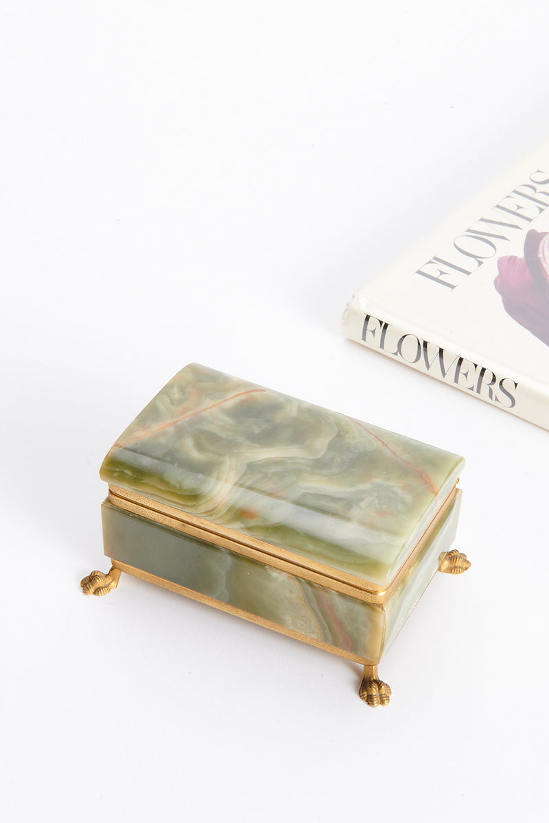 Juniper Green Footed Alabaster Jewelry Box