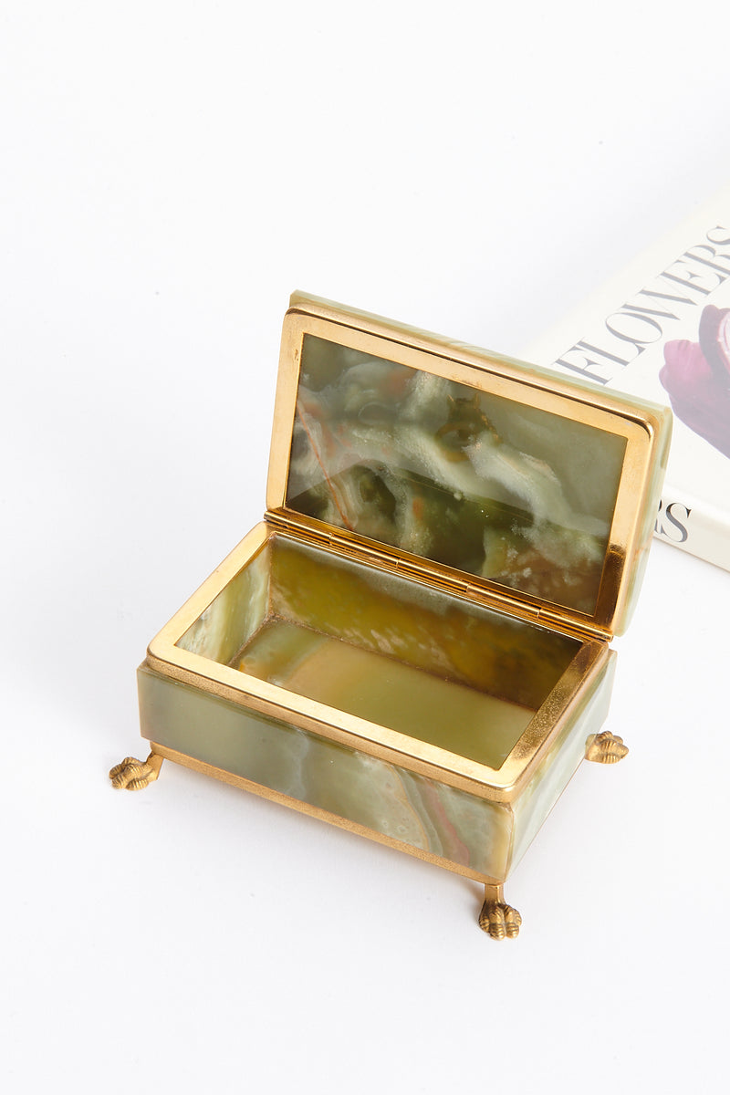 Juniper Green Footed Alabaster Jewelry Box