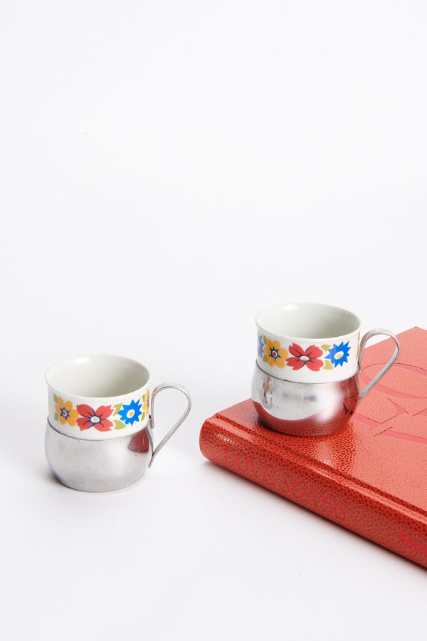 Italian Floral Espresso Set of Two