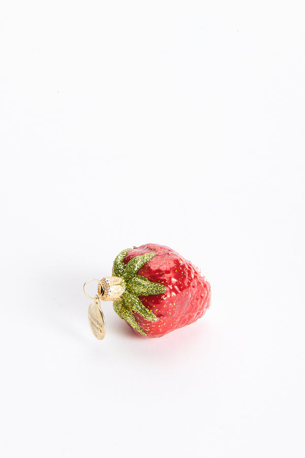 Strawberry Blown Glass Ornament