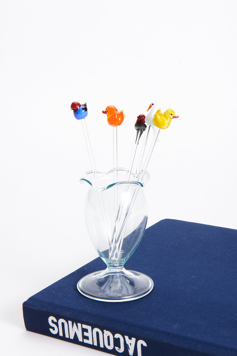 German Glass Bird Cocktail Picks