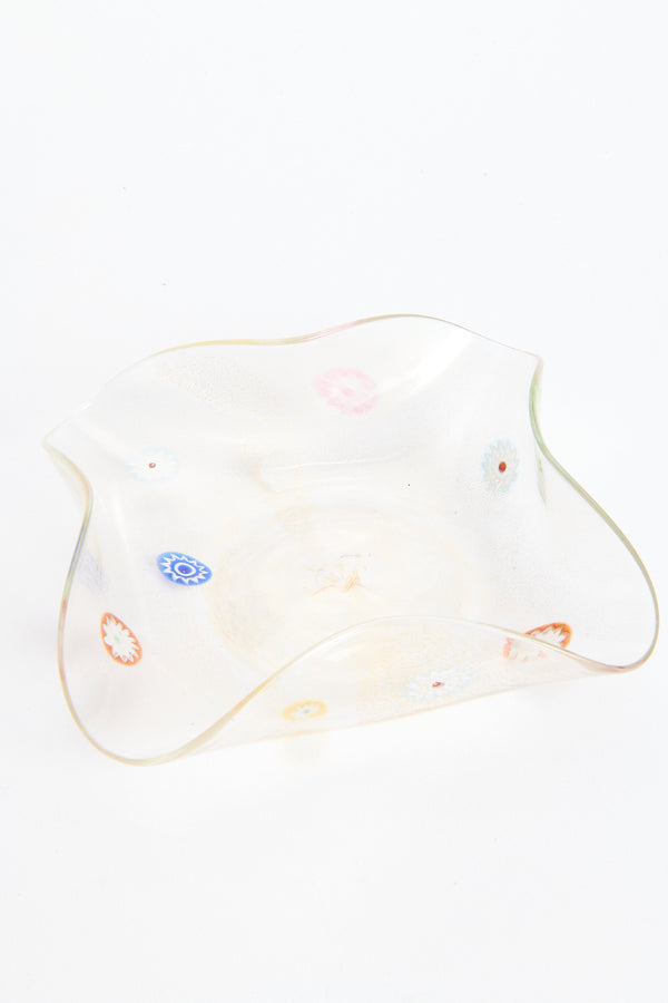 Gold Flecked Murano Millefiori Dish