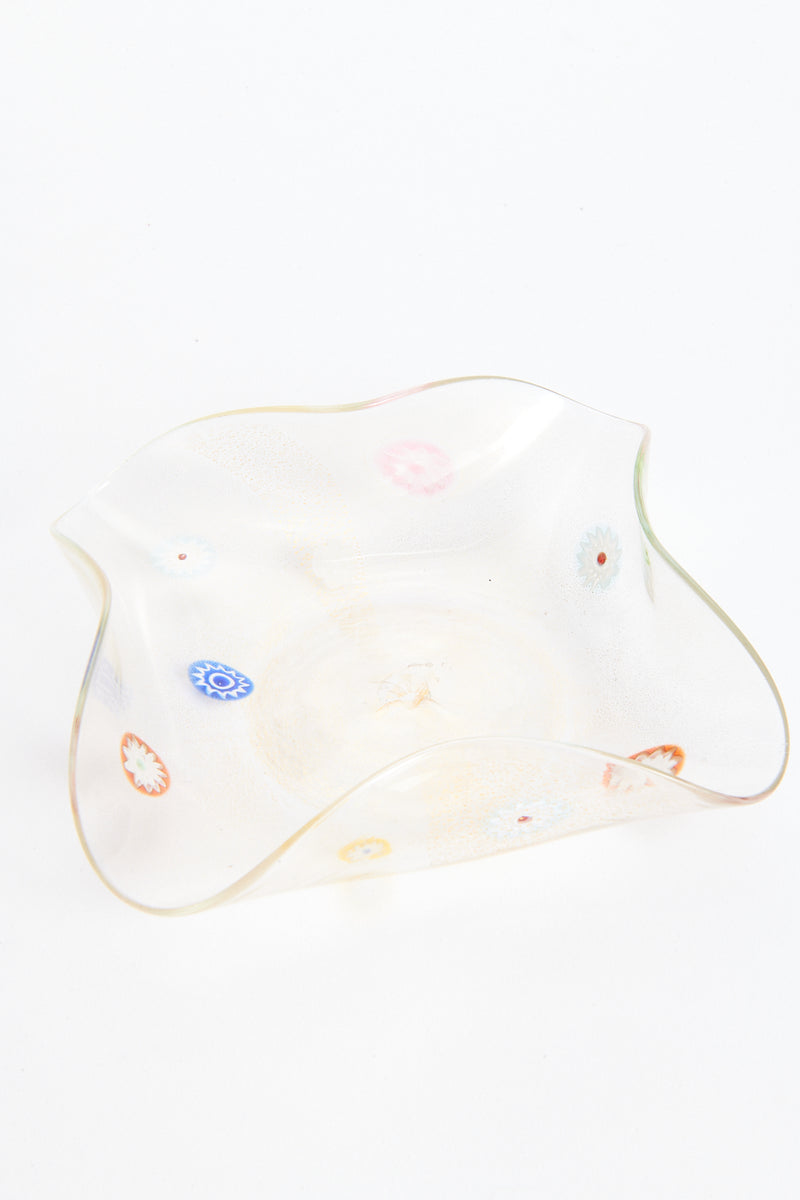 Gold Flecked Murano Millefiori Dish