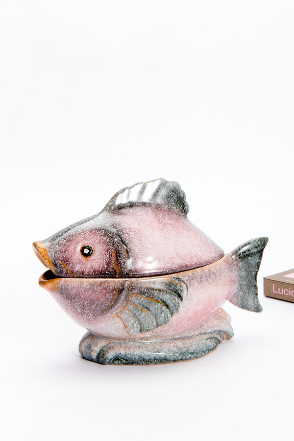 Italian Hand Painted Ceramic Fish Gravy Boat