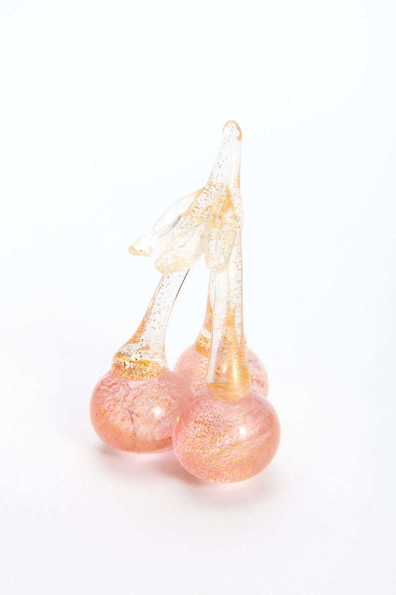 Murano Gold Flecked Glass Cherries