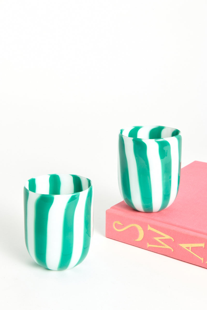 Candy Stripe Murano Glass Tumbler