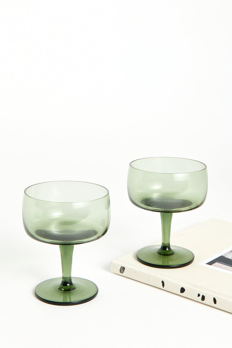 Olive Green Cocktail Glass