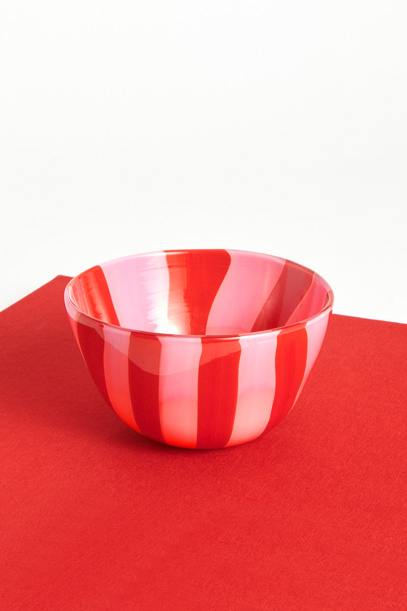 Candy Striped Murano Glass Bowl