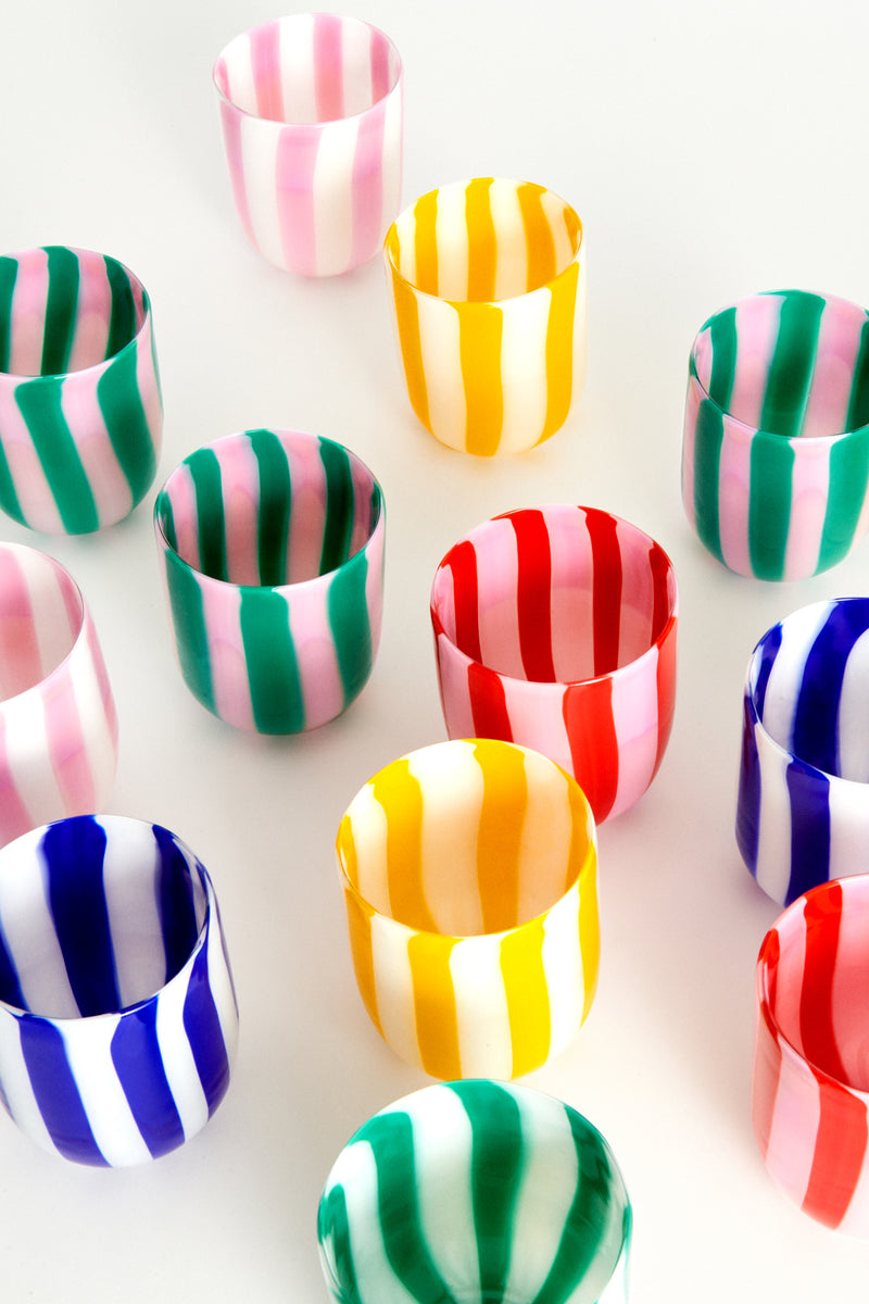 Candy Stripe Murano Glass Tumbler