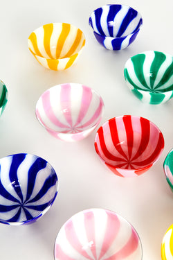 Candy Striped Murano Glass Bowl