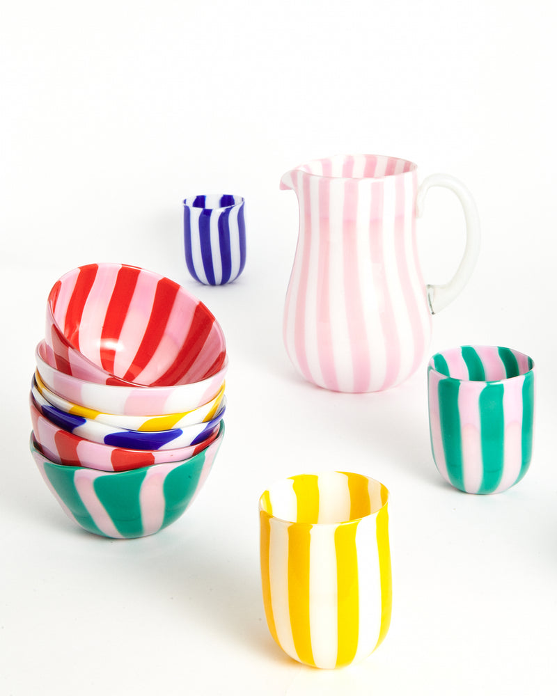 Candy Stripe Murano Glass Tumbler