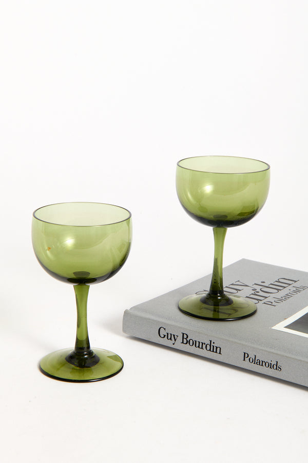 Olive Green Cocktail Coup Glass