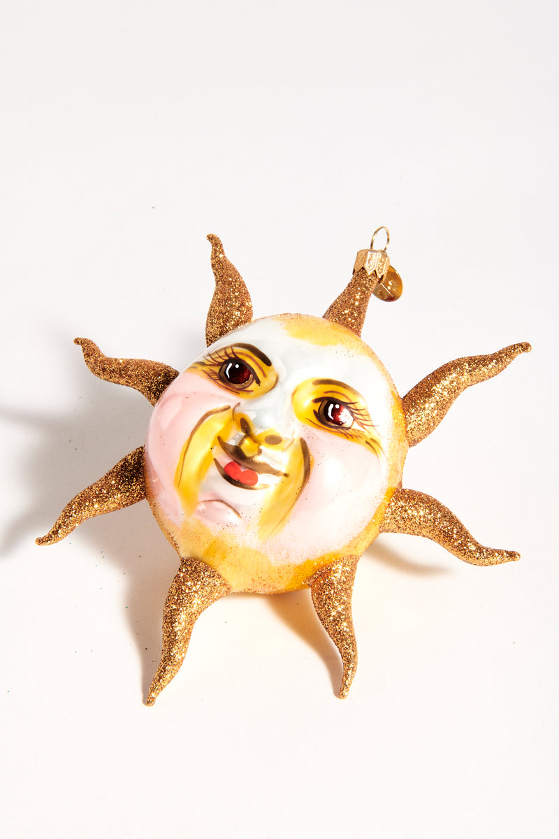 Celestial Sun Blown Glass Ornament