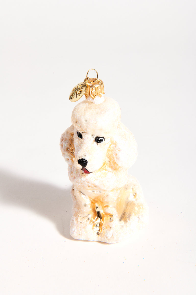 Poodle Blown Glass Ornament