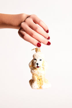 Poodle Blown Glass Ornament