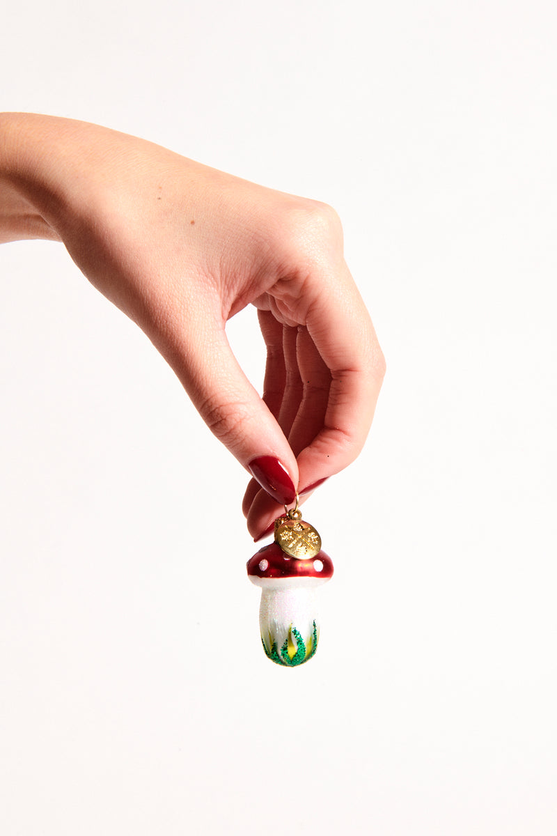 Mini Mushroom Blown Glass Ornament