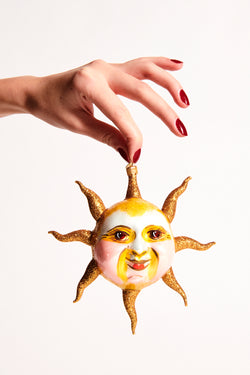 Celestial Sun Blown Glass Ornament