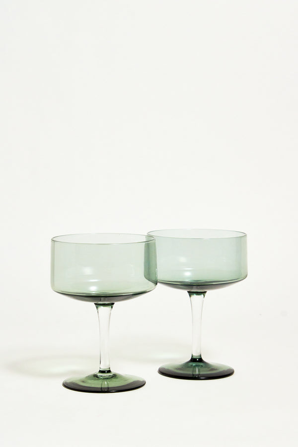 Pale Gray Green Cocktail Glass